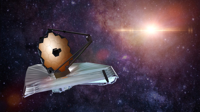 James Webb Space Telescope observing a distant star