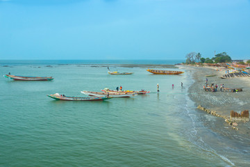 The shoreline of Barra, Gambia - obrazy, fototapety, plakaty