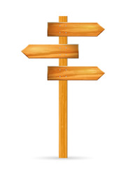 Wooden sign post