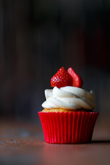 capcake with strawberries