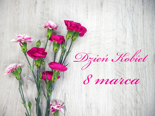 Flowers on a wooden clear background and Mother's day © karolinaklink