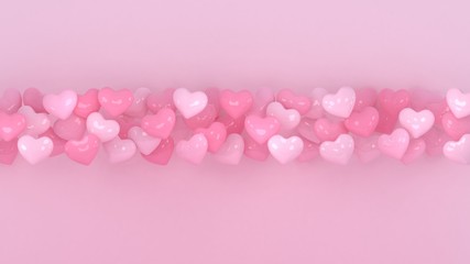 Hearts background. Valentines day. 3d heart. Love wallpaper. Propsal. Wedding banner. Engagement. Marriage celebration. Datting. Romantic poster. Passion. Love symbol. Modern 3d render.