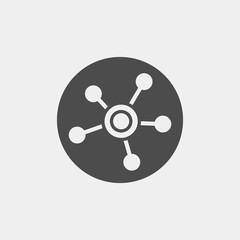 Business network flat vector icon