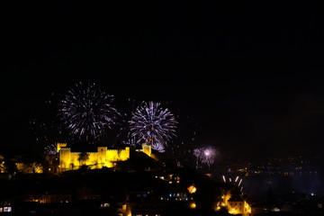 Fireworks over Lissabon on New Year's Eve