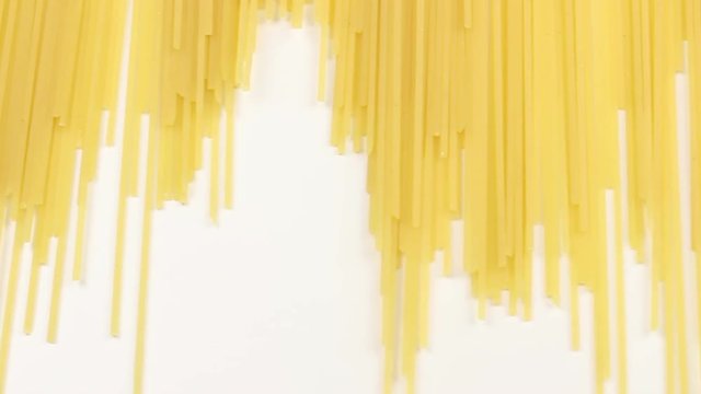 Pasta on white background close up macro.