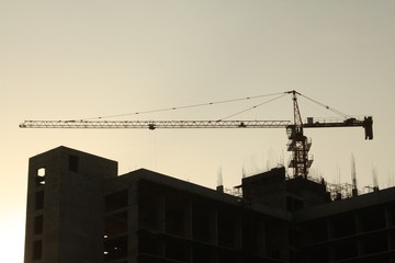 Building Under Construction Crane in Dhaka city Bangladesh