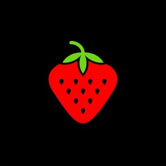 Strawberry flat vector icon