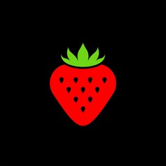 Strawberry flat vector icon