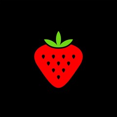 Strawberry flat vector icon