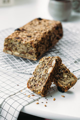 Loaf of Homemade Gluten-Free Bread with nuts