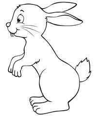 Cute jumping Easter Bunny Coloring Page 