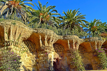 .Parque Guell de Antonio Gaudí en Barcelona
