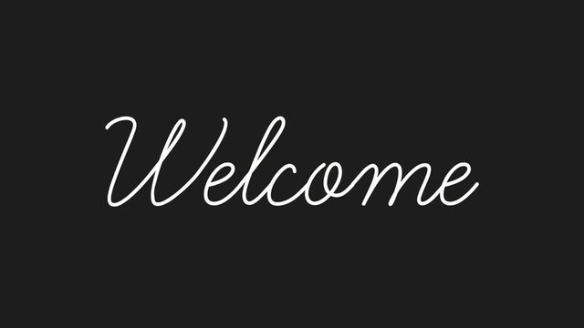 Welcome motion graphics flat animation. Available in 4K FullHD and HD video 2D render footage