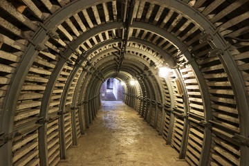 Fototapeta na wymiar Industial underground in Poland. Sandomierz.