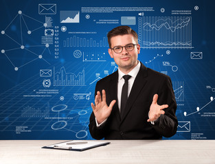 Businessman sitting at a desk