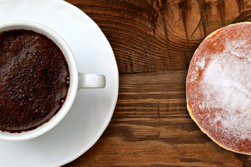 Extremely tasty sweet donut together with aromatic coffee full of caffeine is an unforgettable taste and relaxation experience after every effort, both mental and physical.
