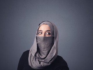 Muslim woman wearing niqab