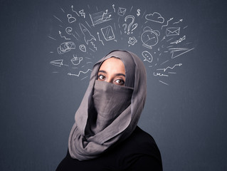 Muslim woman wearing niqab