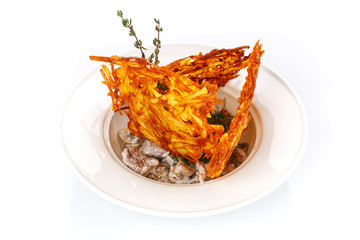 Fried potato pancakes in a plate