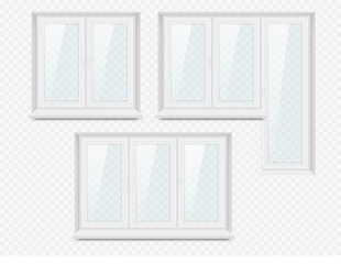 Vector realistic white plastic window icon set