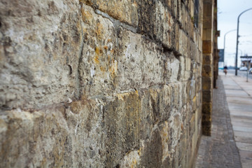Stone wall background Wall made of cavern rock