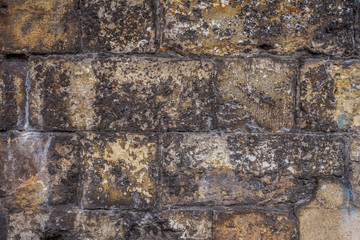 Stone wall background Wall made of cavern rock