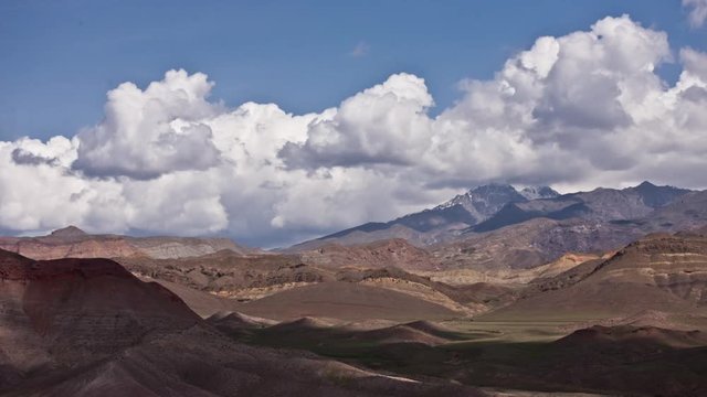 Nakhchivan Panoramic View Of Desert Canyon With Clouds. Azerbaijan