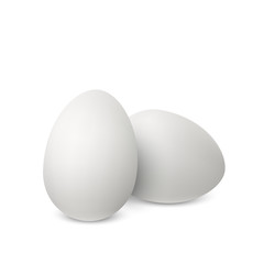 Vector white realistic eggs.