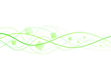 Abstract curved green lines on white
