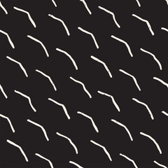 Hand drawn style seamless pattern. Abstract geometric tiling background in black and white. Vector doodle line lattice