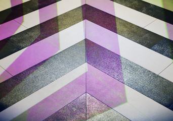 Chevron overlay design purple and black and white