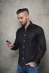 young bearded man in black shirt