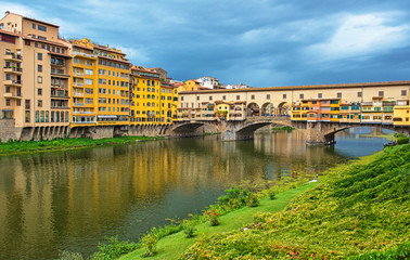 Famous Ponte Vecchio bridge in Florence, Tuscany