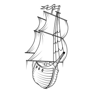 Sailing ship. Sailing boat logo