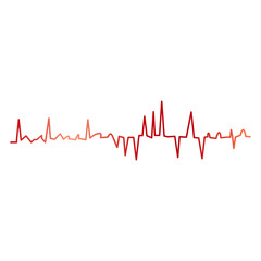 Set of Heart Shape with Cardiogram vector illustration. Art design health medical heartbeat pulse. Abstract Heartbeat line ecg graphic element.