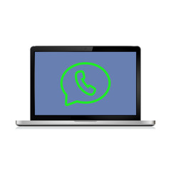 Laptop screen with instant messenger sign