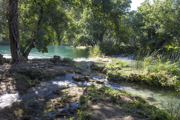Naklejka na ściany i meble SIBENIK, CROATIA: Woodlands and water reserve of Krka national park in Sibenik, Croatia