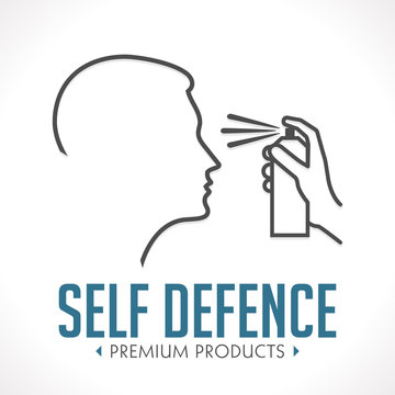 Pepper spray - self defence concept logo 