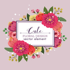 cute floral spring design vector element