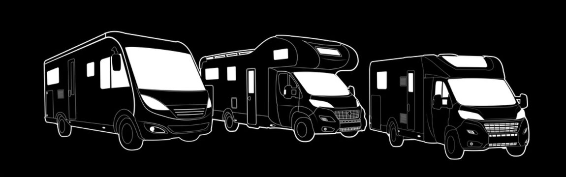 Wohnmobile Typen Modelle Camper Caravan Motorcaravan schwarz