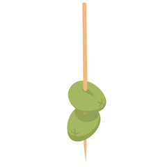 olives on toothstick in vector