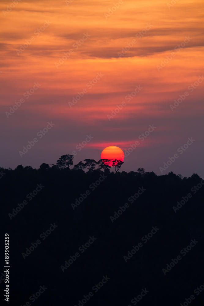 Wall mural sunset sky and cloud background