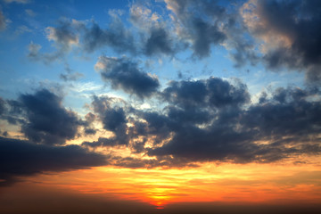 Naklejka na ściany i meble Sunset sky and cloud background