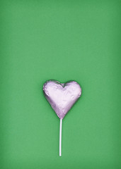 Pink heart chocolate shape, love