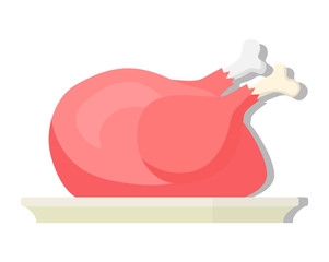 Chicken baked on a plate.