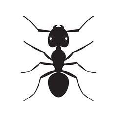 Black ant insect silhouette illustration