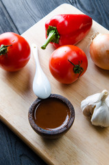 Ingredients ready for italian pasta sauce