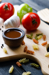 Ingredients ready for italian pasta sauce