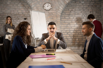 Young creative business team on business meeting