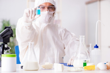 Food scientist testing new stuff in the lab